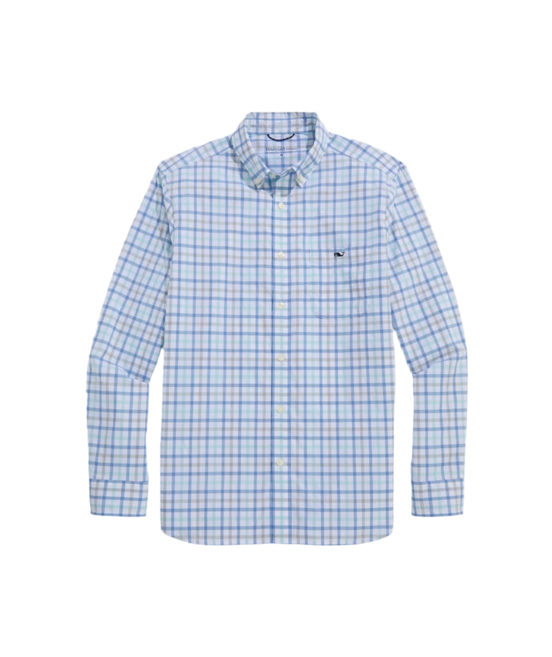 Vineyard Vines Mens Wayward Tattersall Featherweight Performance Long Sleeve Shirt