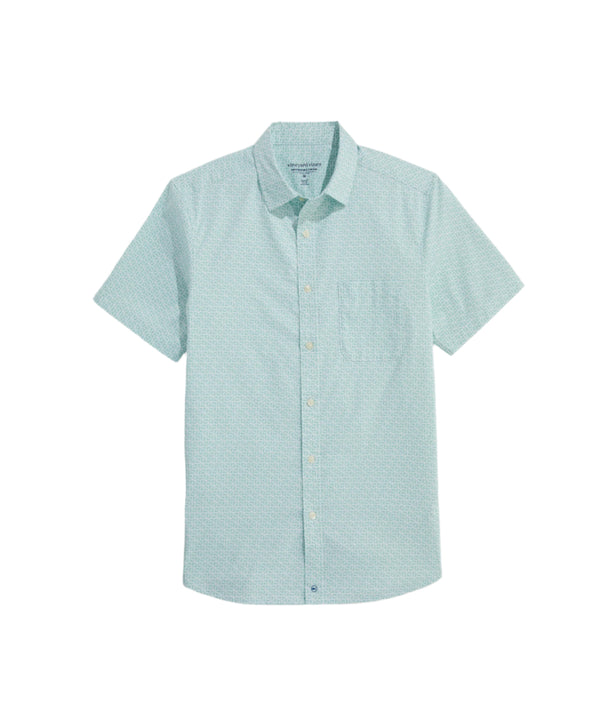Vineyard Vines Mens Puzzle Whale Performance Cotton Short Sleeve Shirt