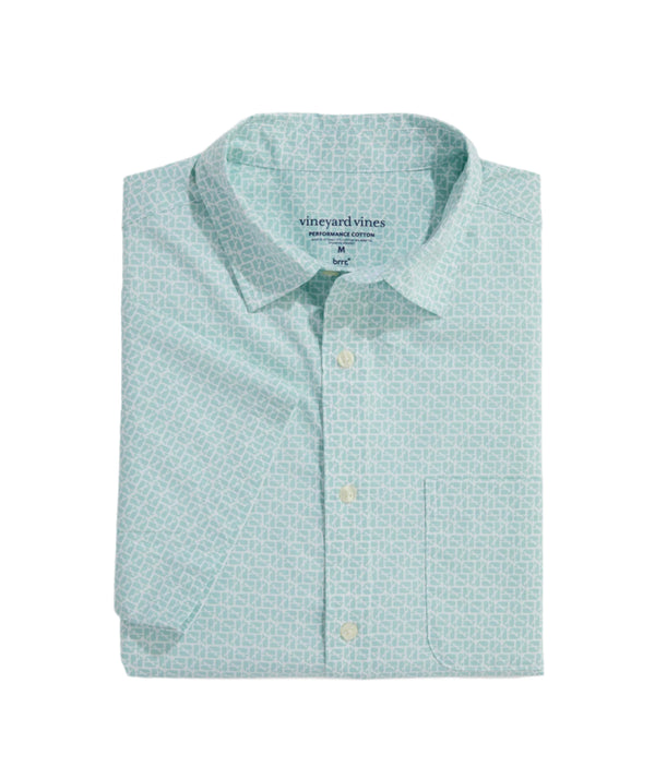 Vineyard Vines Mens Puzzle Whale Performance Cotton Short Sleeve Shirt