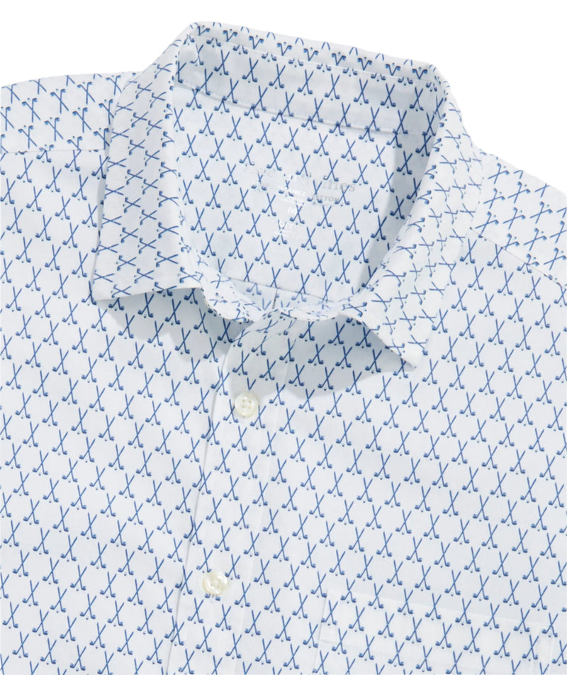 Vineyard Vines Mens Country Clubs Performance Cotton Short Sleeve Shirt