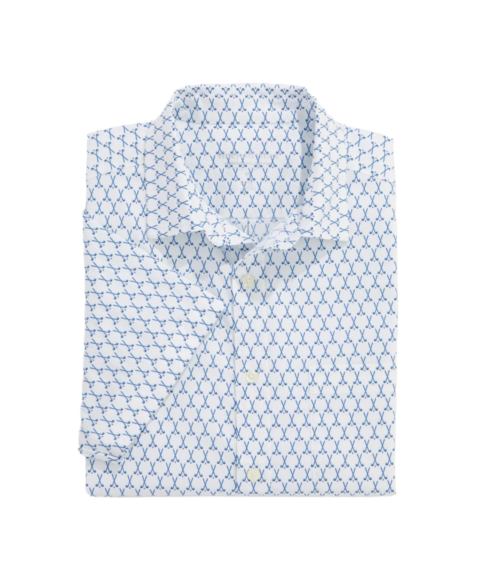 Vineyard Vines Mens Country Clubs Performance Cotton Short Sleeve Shirt