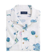 Vineyard Vines Mens Gasparilla Icons Linen Blend Short Sleeve Shirt