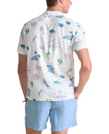 Vineyard Vines Mens Gasparilla Icons Linen Blend Short Sleeve Shirt