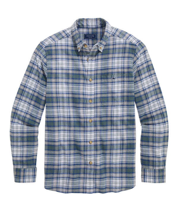 Vineyard Vines Mens Great Point Plaid Vineyard Long Sleeve Flannel Shirt