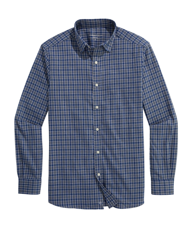 Vineyard Vines Mens Performance Brushed Tech Twill Kendrick Check Long Sleeve Shirt