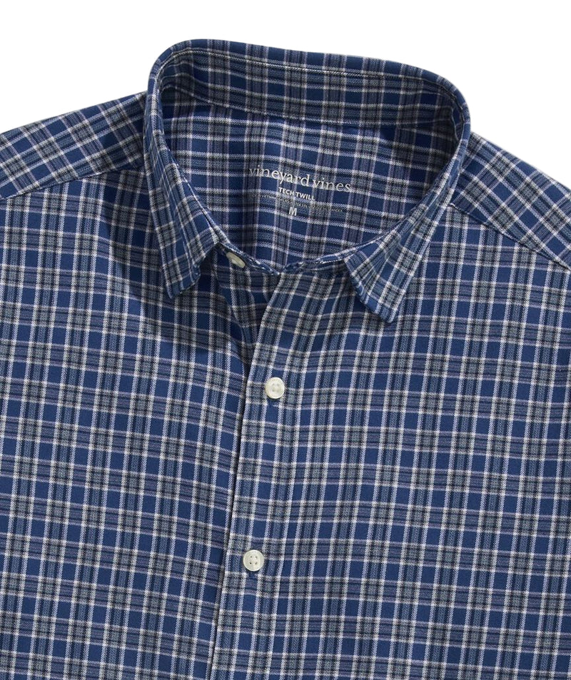 Vineyard Vines Mens Performance Brushed Tech Twill Kendrick Check Long Sleeve Shirt