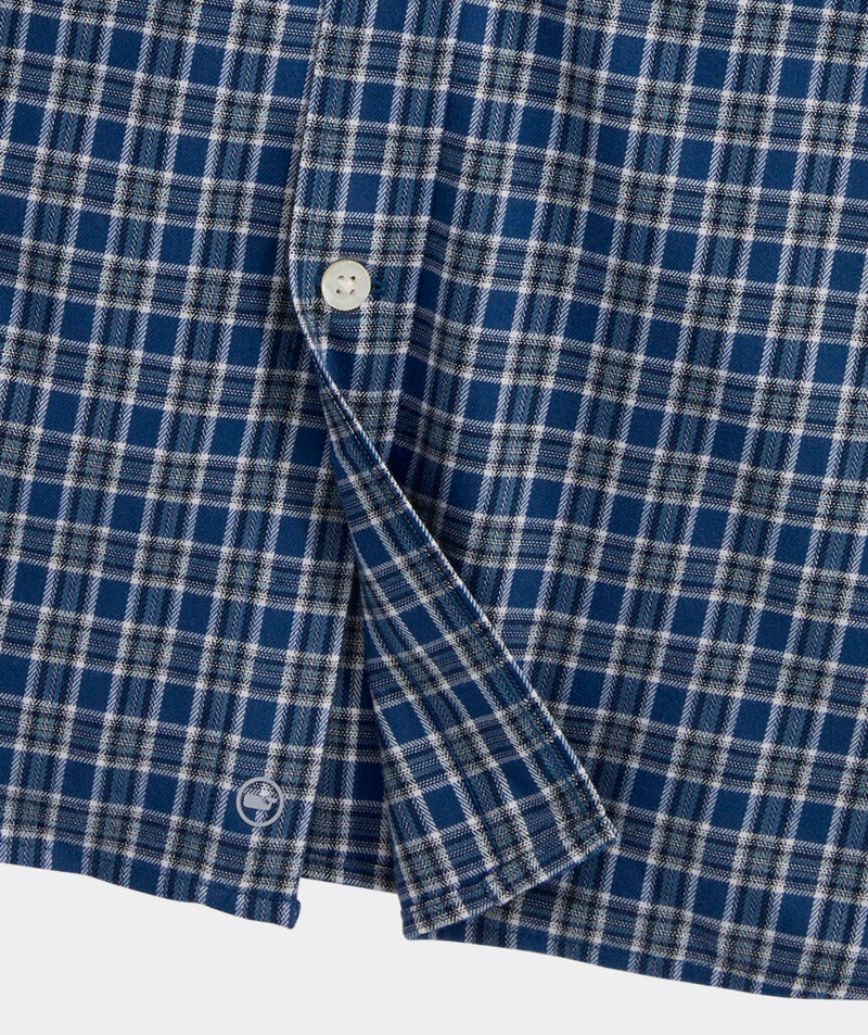 Vineyard Vines Mens Performance Brushed Tech Twill Kendrick Check Long Sleeve Shirt