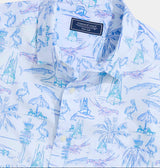 Vineyard Vines Mens Key West Scenes Cotton Madras Short-Sleeve Shirt