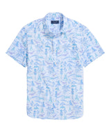 Vineyard Vines Mens Key West Scenes Cotton Madras Short-Sleeve Shirt