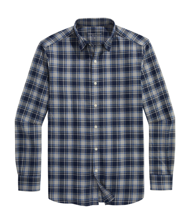 Vineyard Vines Mens Performance Brushed Tech Twill Jethro Plaid Shirt