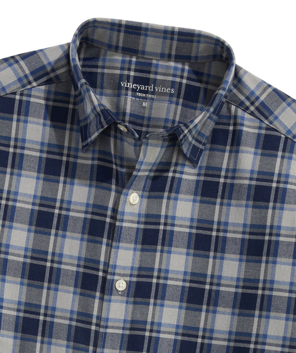 Vineyard Vines Mens Performance Brushed Tech Twill Jethro Plaid Shirt