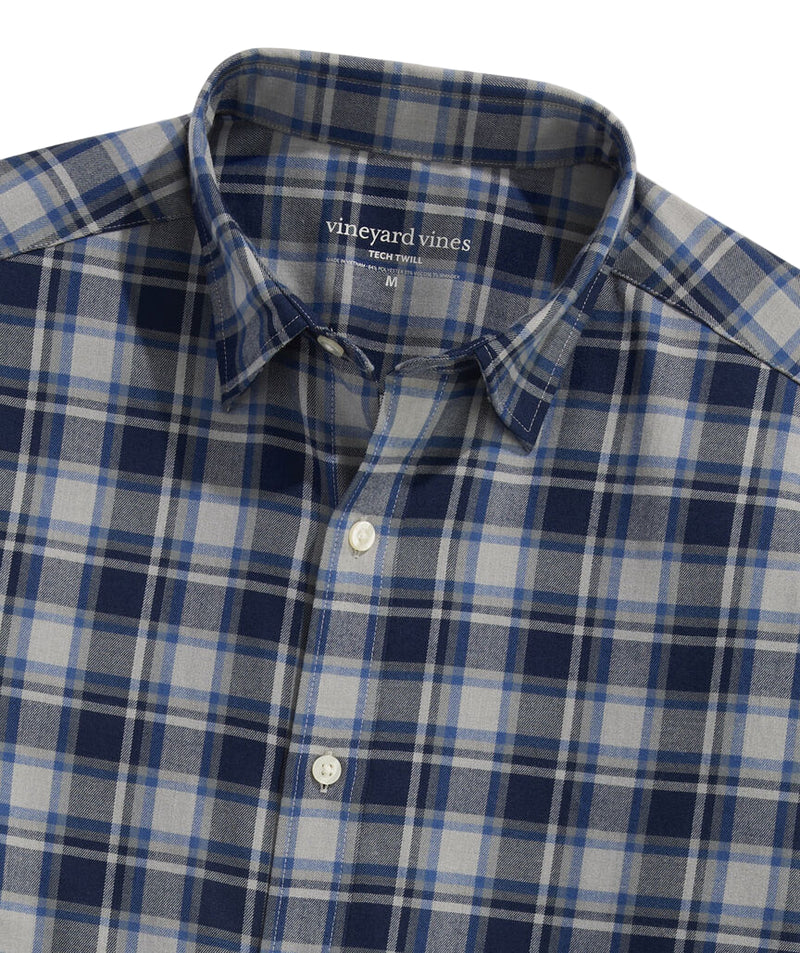 Vineyard Vines Mens Performance Brushed Tech Twill Jethro Plaid Shirt