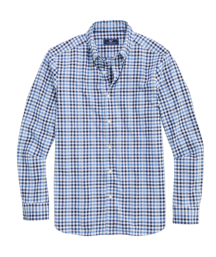 Vineyard Vines Mens Monomoy Tattersall Oxford Long Sleeve Shirt