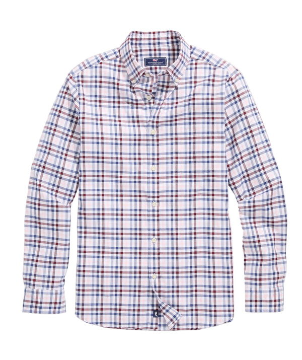 Vineyard Vines Mens Monomoy Tattersall Oxford Long Sleeve Shirt
