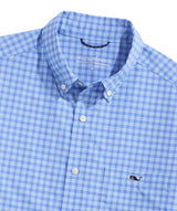 Vineyard Vines Mens Performance Lemon Shark Gingham Featherweight Button-Up Shirt
