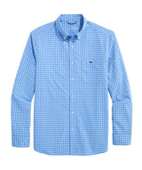 Vineyard Vines Mens Performance Lemon Shark Gingham Featherweight Button-Up Shirt