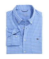 Vineyard Vines Mens Performance Lemon Shark Gingham Featherweight Button-Up Shirt