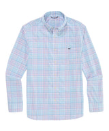 Vineyard Vines Mens Performance Parrotfish Plaid Featherweight Button-Up Shirt