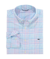 Vineyard Vines Mens Performance Parrotfish Plaid Featherweight Button-Up Shirt