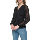 Calvin Klein Womens Jersey Long Sleeve Top