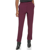 Calvin Klein Womens Flat Front Straight Leg Trouser Pants