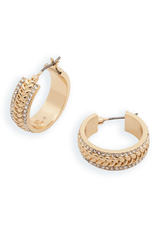 Lauren Ralph Lauren Herringbone Crystal Pavé Hoop Earrings
