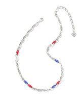 Kendra Scott Silver-Plated Bailey Red White & Blue Chain