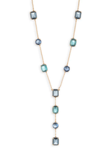 Lauren Ralph Lauren Gold-Tone Blue Multi Stone Y Necklace