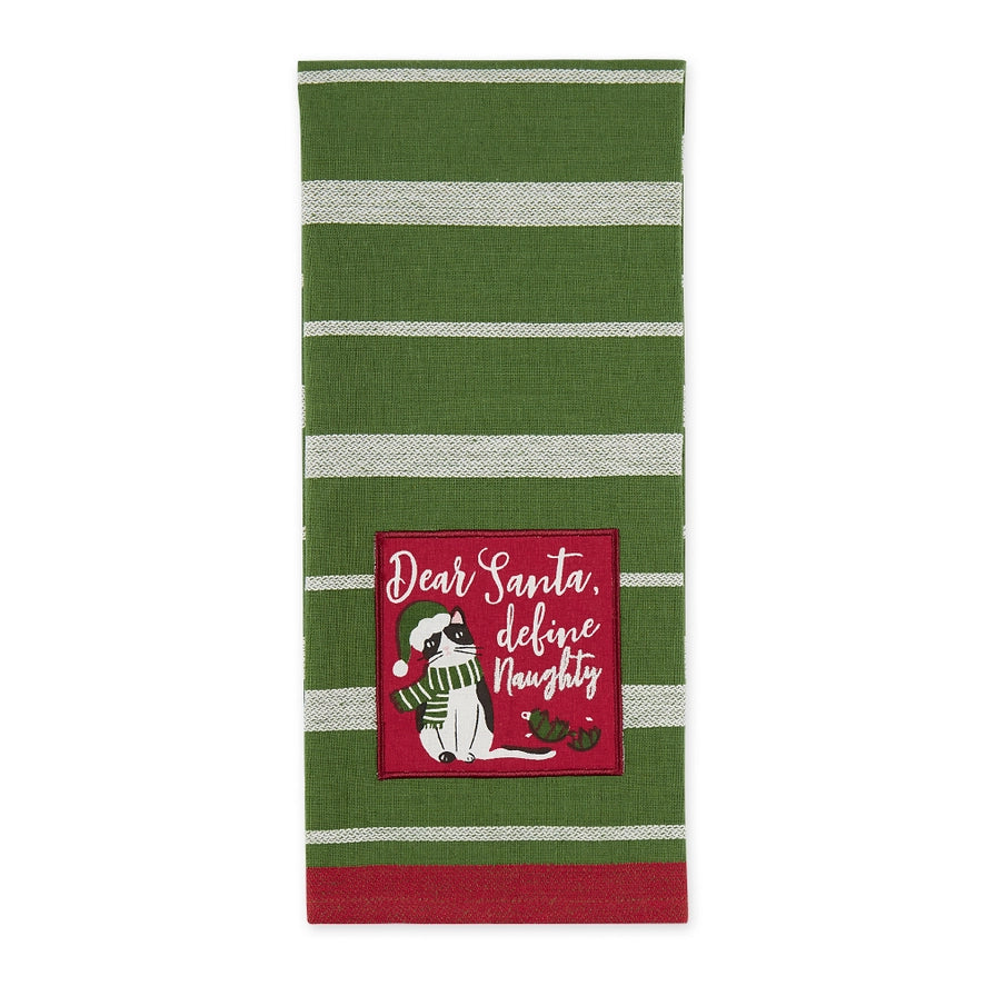 Design Imports Dear Santa Embellished Dishtowel