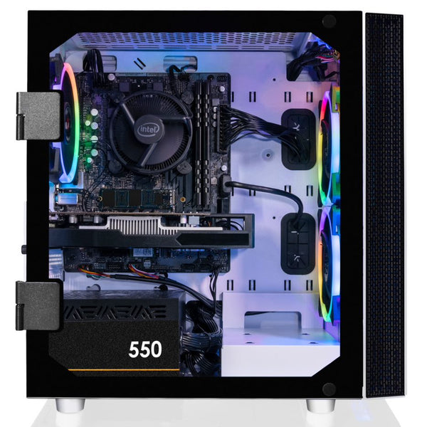 CLX SET Gaming Desktop - Intel Core i5 11400F 2.6GHz 6-Core Processor, 16GB DDR4 Memory, Radeon RX 6400 4GB GDDR6 Graphics, 1TB M.2 NVMe SSD, WiFi, White CLX Edition Sphynx MicroATX Tower RGB Fans, Windows 11 Home 64-bit