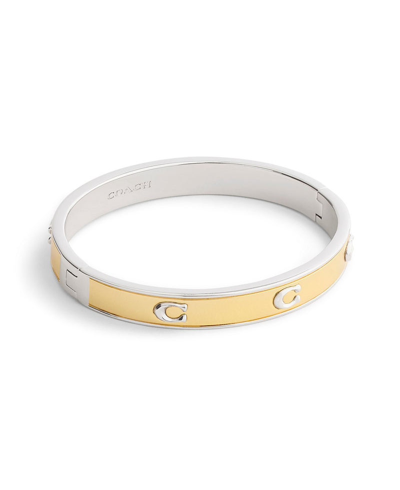 COACH Two-Tone Signature C Bangle Bracelet