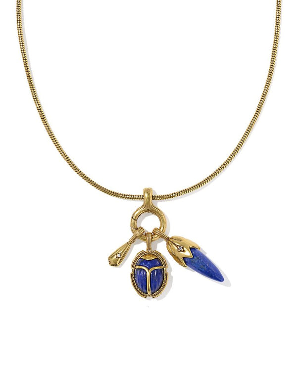 Kendra Scott Catherine Blue Lapis Charm Necklace - Gold Plated