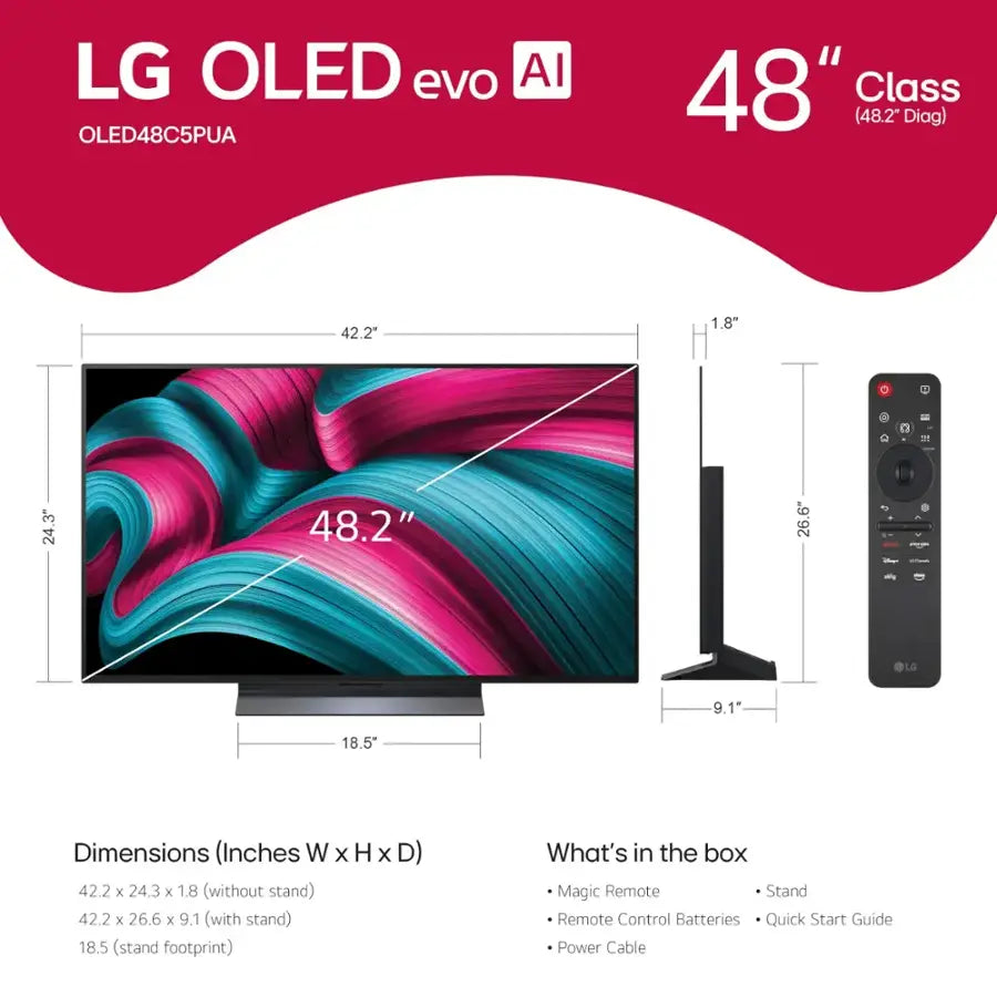 LG 48" Class C5 Series OLED evo AI 4K UHD Smart webOS TV