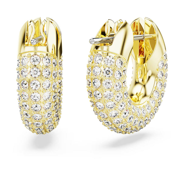 Swarovski Dextera Hoop Earrings - Small, White, Gold-tone plated
