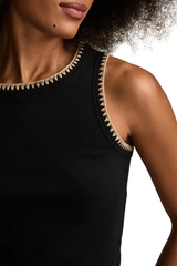 Lucky Brand Womens Crochet Trim Tank Top
