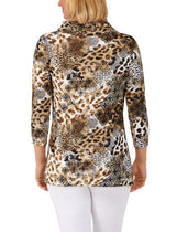 Ruby Rd. Womens Knit Patchwork 3/4 Sleeve Top