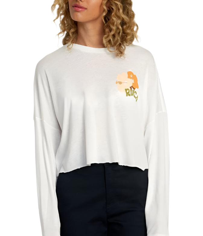 RVCA Womens Retro Hibiscus Long Sleeve T-Shirt