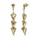 UNOde50 Gold Heart Bead Long Drop Earrings