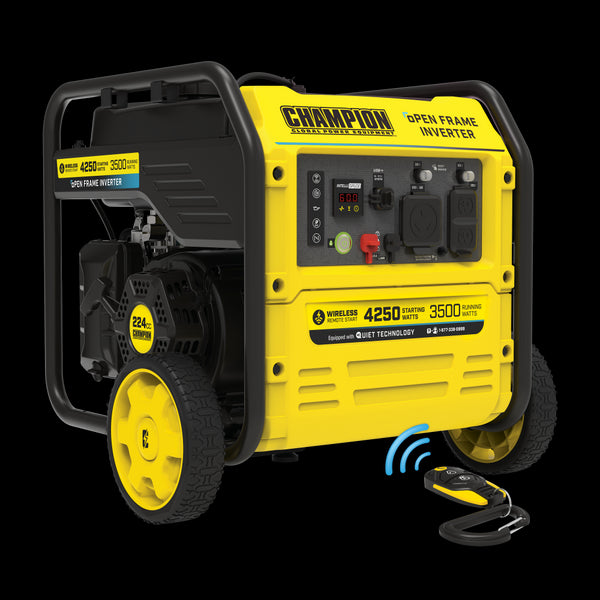 Champion Power Equipment 4250-Watt Wireless Remote Start Open Frame Inverter Generator with Quiet Technology