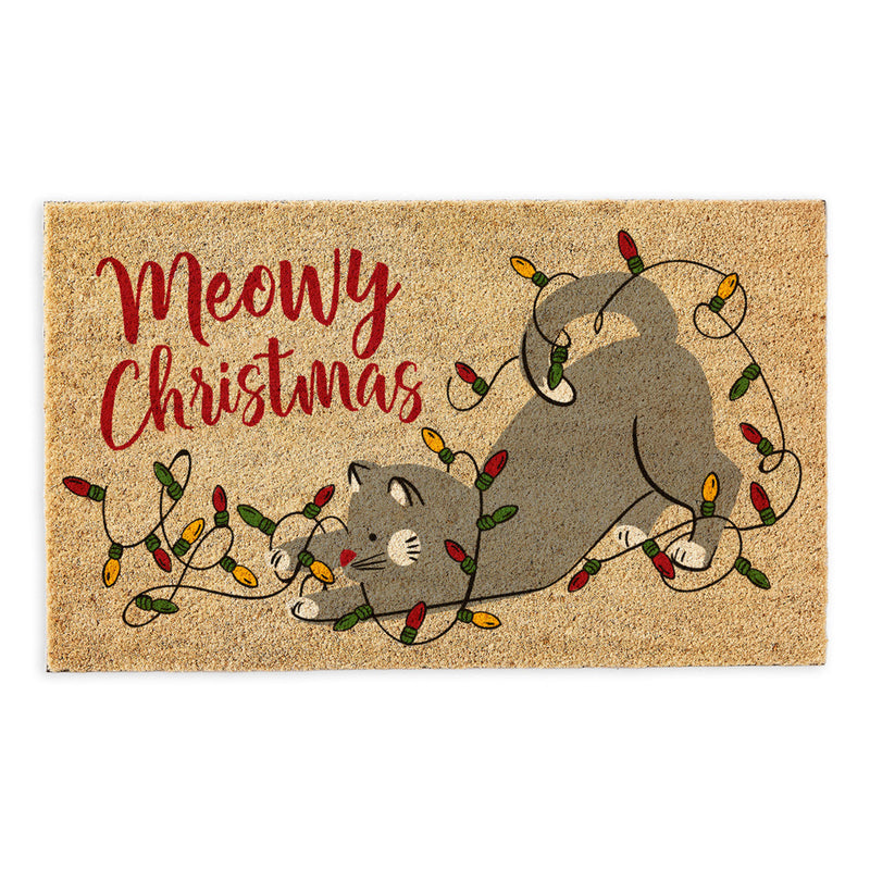 Design Imports Meowy Christmas Door Mat