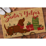 Design Imports Santas Yelper with Presents Door Mat