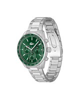 Lacoste Mens Boston Stainless Steel Chronograph Silver-Tone Watch