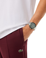 Lacoste Mens Boston Stainless Steel Chronograph Silver-Tone Watch