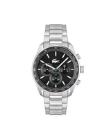 Lacoste Mens Boston Stainless Steel Chronograph Silver-Tone Watch