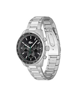 Lacoste Mens Boston Stainless Steel Chronograph Silver-Tone Watch