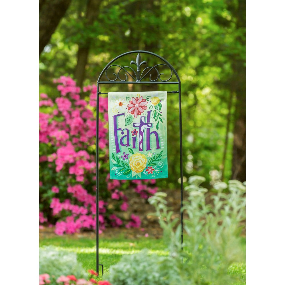 Evergreen Fleur de Lis Garden Flag Arbor Stand