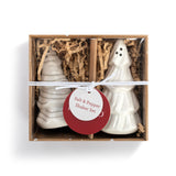 DEMDACO Snowy Trees Cream Ceramic Salt & Pepper Shakers - Set of 2