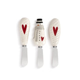 DEMDACO Snowman Red Heart Ceramic Spreaders - Set of 3