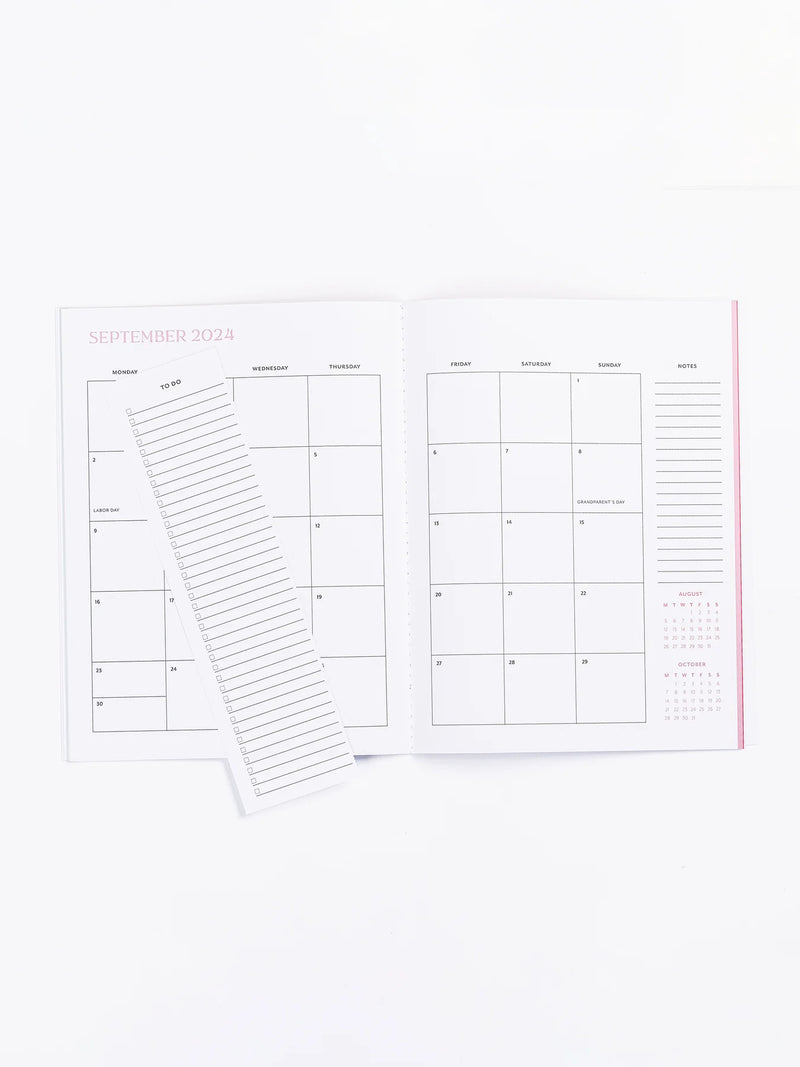 Mary Square Large Monthly Academic Planner - Check Mate