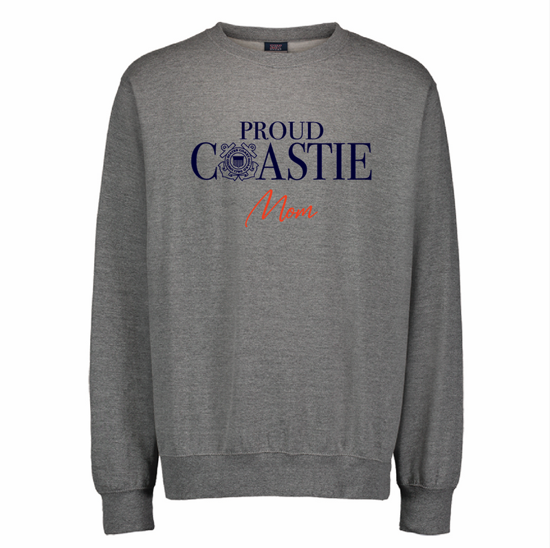 Coast Guard Womens Proud Coastie Mom with Navy Ink Crew Sweatshirt